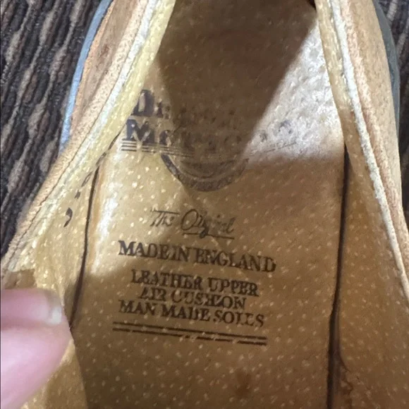 Vtg Dr Martens Oxford Shoes Youth Size 11 Brown Leather Made in England Lace - Picture 4 of 7